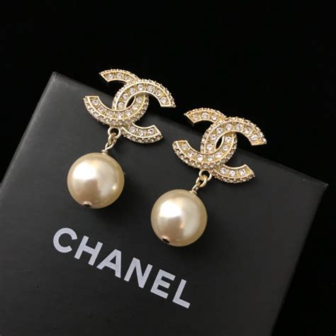 chanel logo stud earrings cheap